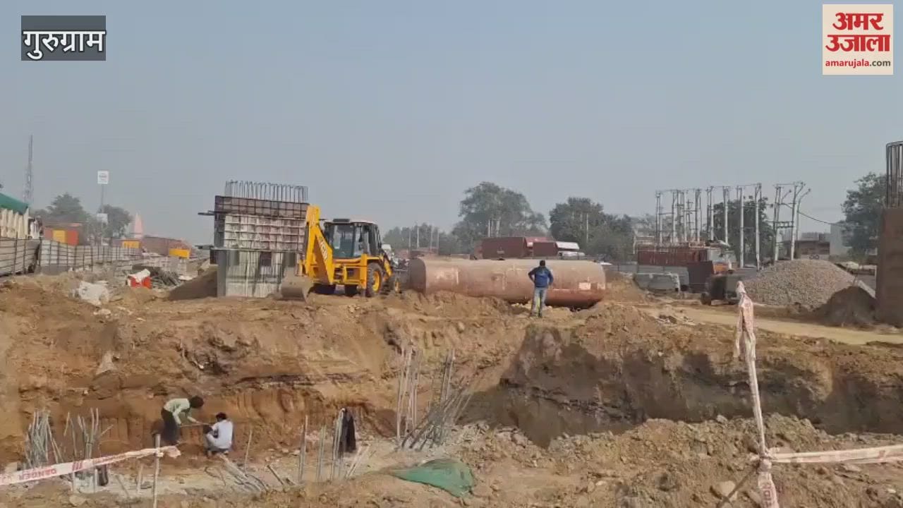 Bilaspur Chowk flyover construction work in progress