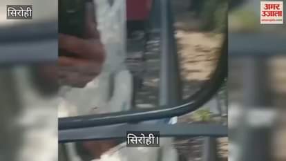 Sirohi News Transport Department collects entry fee near Gujarat border uses batons to stop trucks video viral