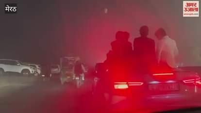 Meerut: Standing on the roof of a moving car, they created a ruckus and performed dangerous stunts; police arrested six youths