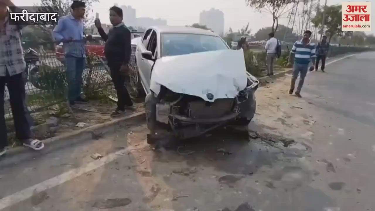 A speeding car lost control and hit a grill, injuring the driver