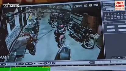 A motorcycle parked outside a house was set on fire, a man was caught on CCTV