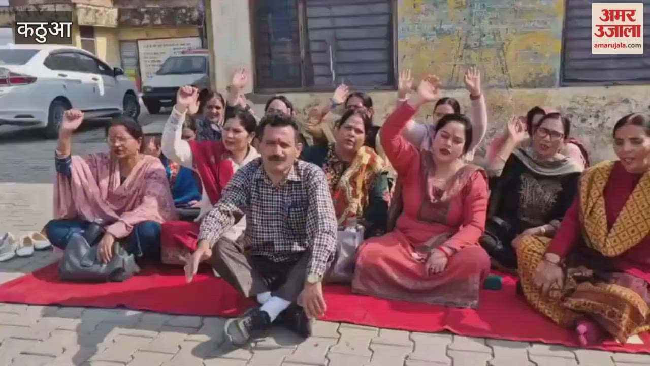 Women of the health department staged a protest at the sub-district hospital over non-release of salaries.