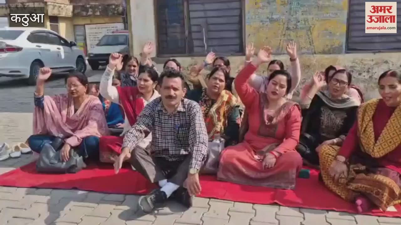 Women of the health department staged a protest at the sub-district hospital over non-release of salaries.