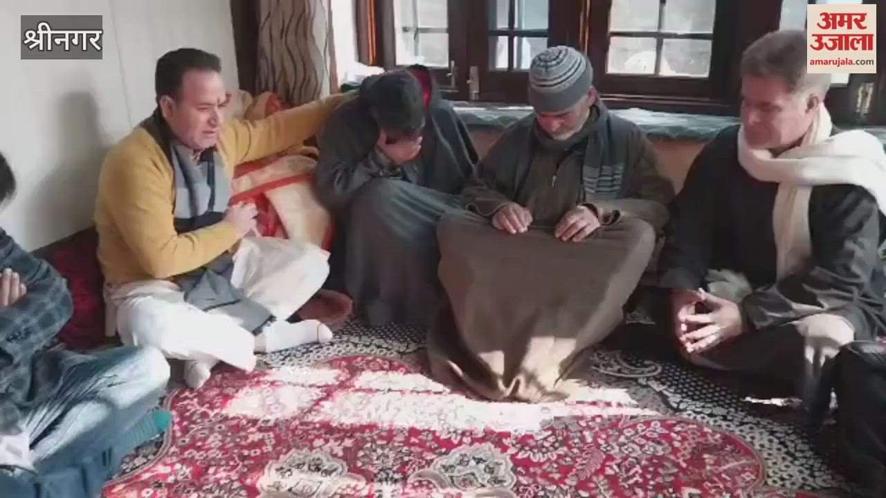 Lop Sunil Sharma accompanied by Ravindr Raina and other leaders of BJp visits the house of Javid Ahmad Rather