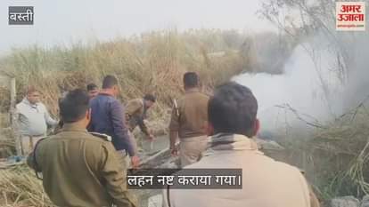 Large quantities of raw material and materials for making illicit liquor destroyed