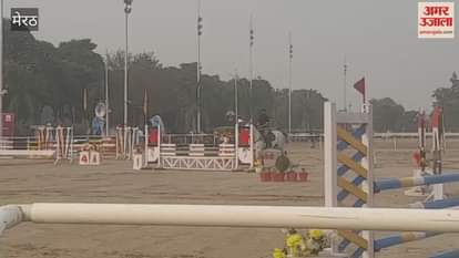 Meerut: Horse riders participating in show jumping organised at EFI CCN Eventing at RVC Centre and College