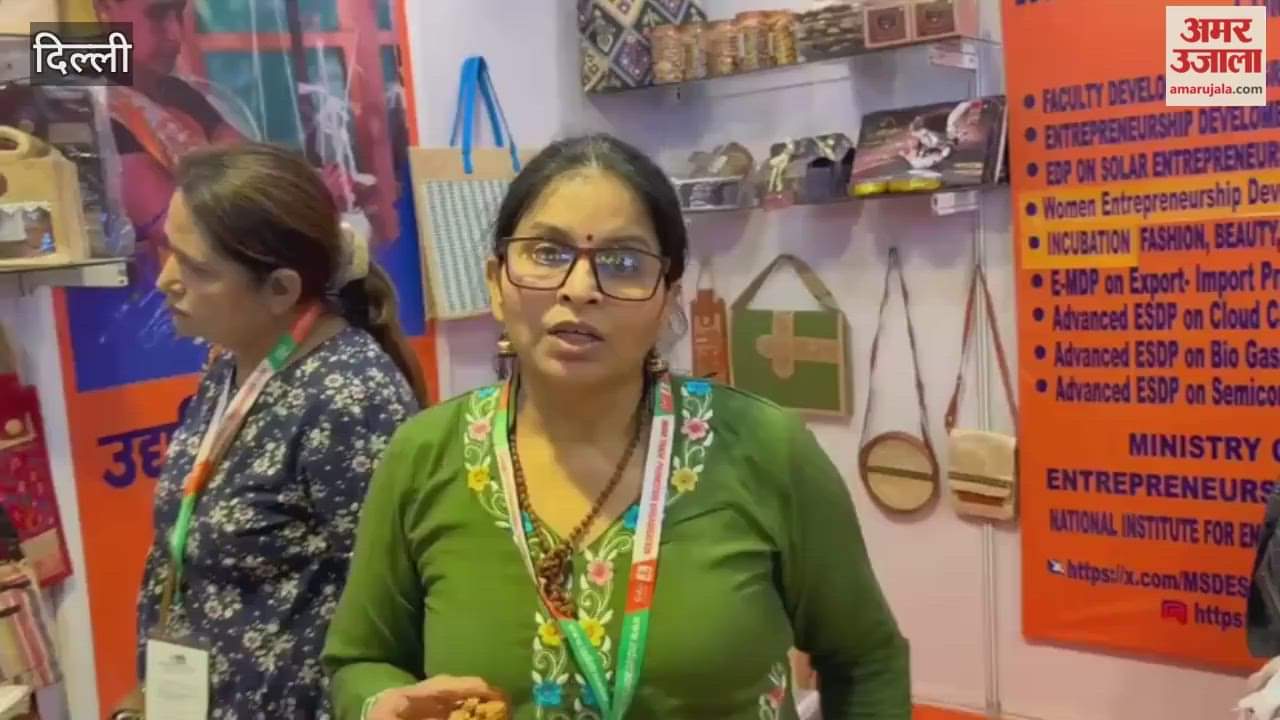 Anuradha Chauhan sets up stall with Meal It biscuit brand in International Trade Fair