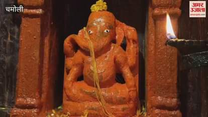 doors of the Ganesh temple in Badrinath Dham are closed, the deity resides in the circumambulation area.