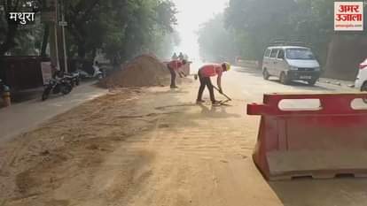Air pollution on roads due to sewer line work