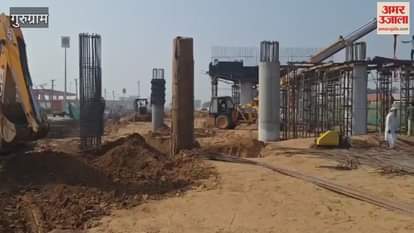 Acceleration in construction work of flyover on Delhi-Jaipur Highway Rathiwas Mode in gurugram