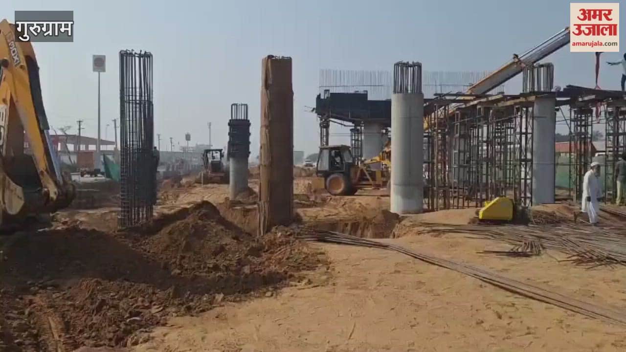 Acceleration in construction work of flyover on Delhi-Jaipur Highway Rathiwas Mode in gurugram