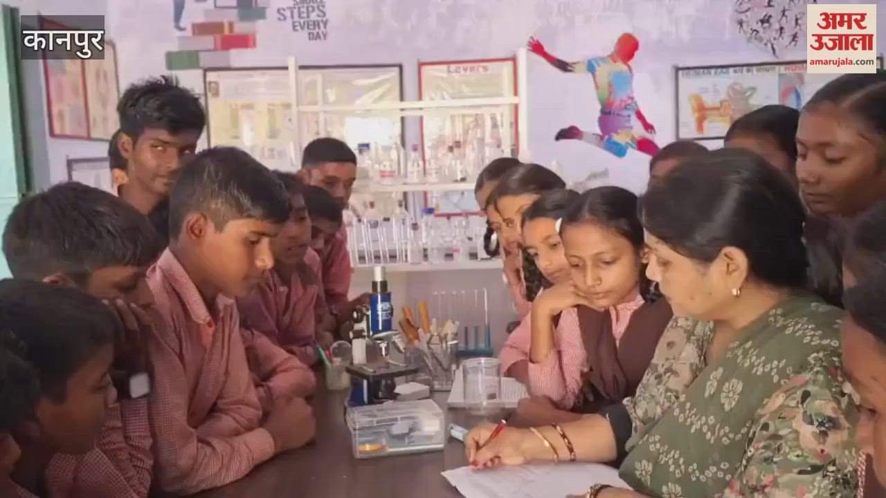 science lab at Bhitargaon Council School, where children are learning scientific principles in a practical way