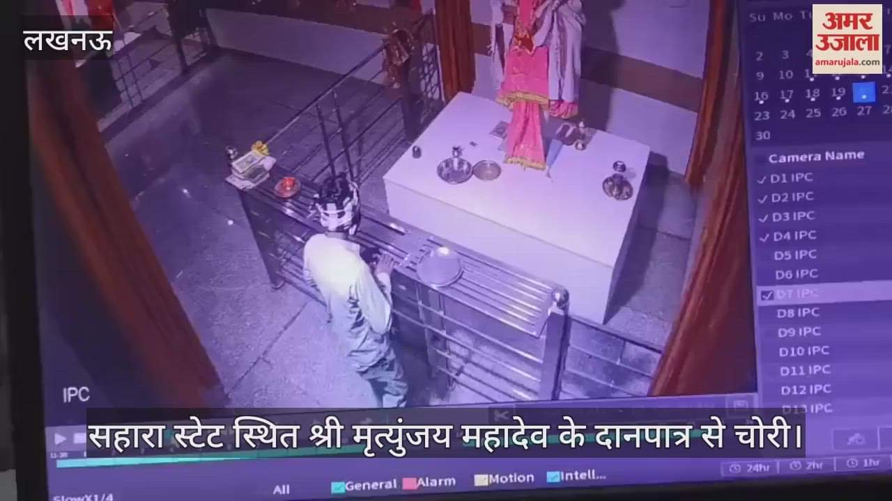 Video : सहारा स्टेट स्थित श्री मृत्युंजय महादेव के दानपात्र से चोरी