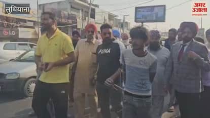 thief was tied with rope and paraded