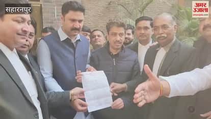 Saharanpur: Lawyers staged a sit-in at MP Imran Masood's residence, demanding a High Court bench in western Uttar Pradesh