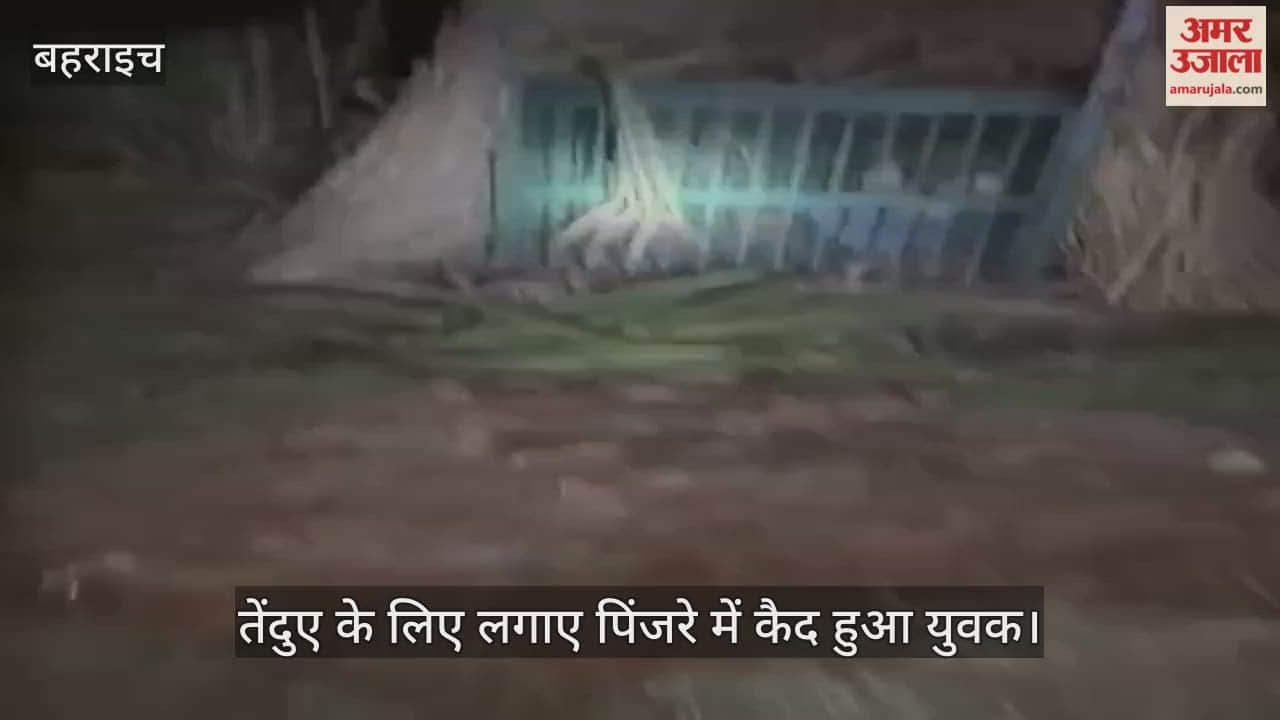 बहराइच में तेंदुए के लिए लगाए पिंजरे में कैद हुआ युवक, वन विभाग की टीम ने निकाला बाहर