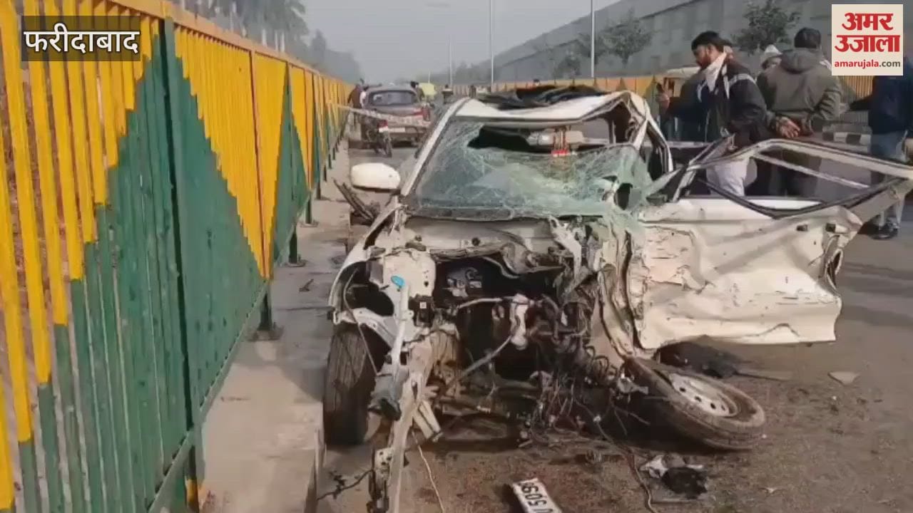 Two vehicles collided at night on Sector 17 Delhi-Mumbai Expressway in Faridabad