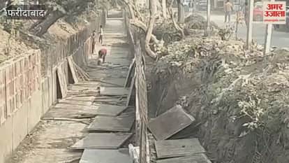 People face problems due to soil released during construction of FMDA drain in Faridabad