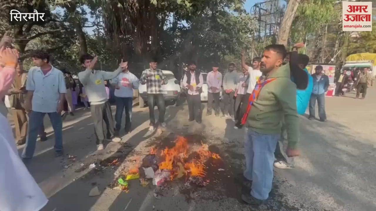 Sirmour ABVP burns effigy of Chief Minister in Nahan