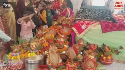 Meerut: Shrimad Bhagwat Katha was inaugurated by taking out a Kalash Yatra in Lavad of Daurala