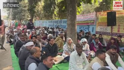 Faridabad Haryana Municipal Corporation Union employees protest