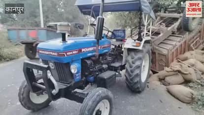 Tractor overturned on the road, other vehicles narrowly escaped
