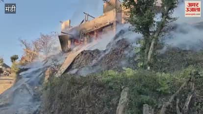 Mandi A six-room house was reduced to ashes in Jwal village of Parwada Panchayat three cows and five goats were burnt alive
