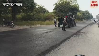 Road construction continues in full swing in Shahpur Kandi T-3 colony despite work stoppage orders.