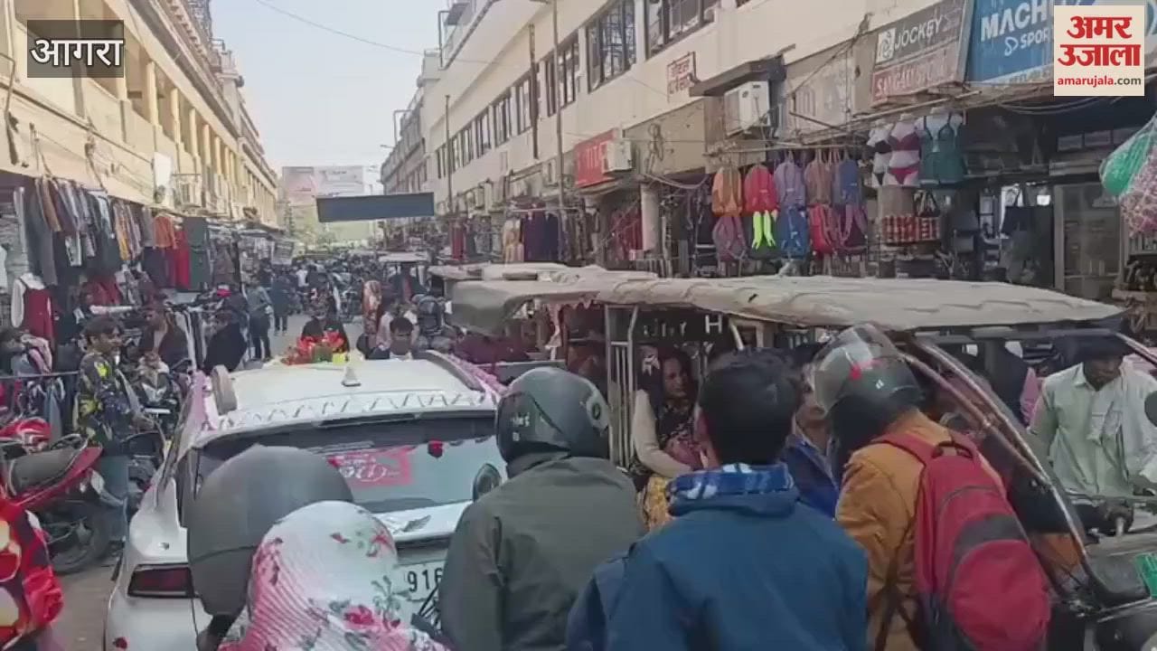 Traffic Jam at Raja Mandi Market Due to Road Construction