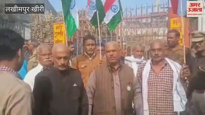 Farmers stage unique protest over sugarcane payments in lakhimpur kheri