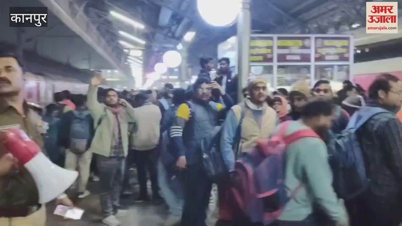 Candidates thronged the Kanpur Central station, occupying reserved coaches