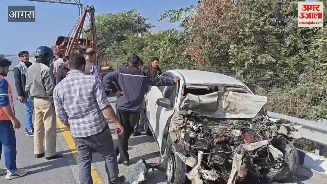 Agra Lucknow Expressway accident: speeding car rams into trolla, one youth killed in agra