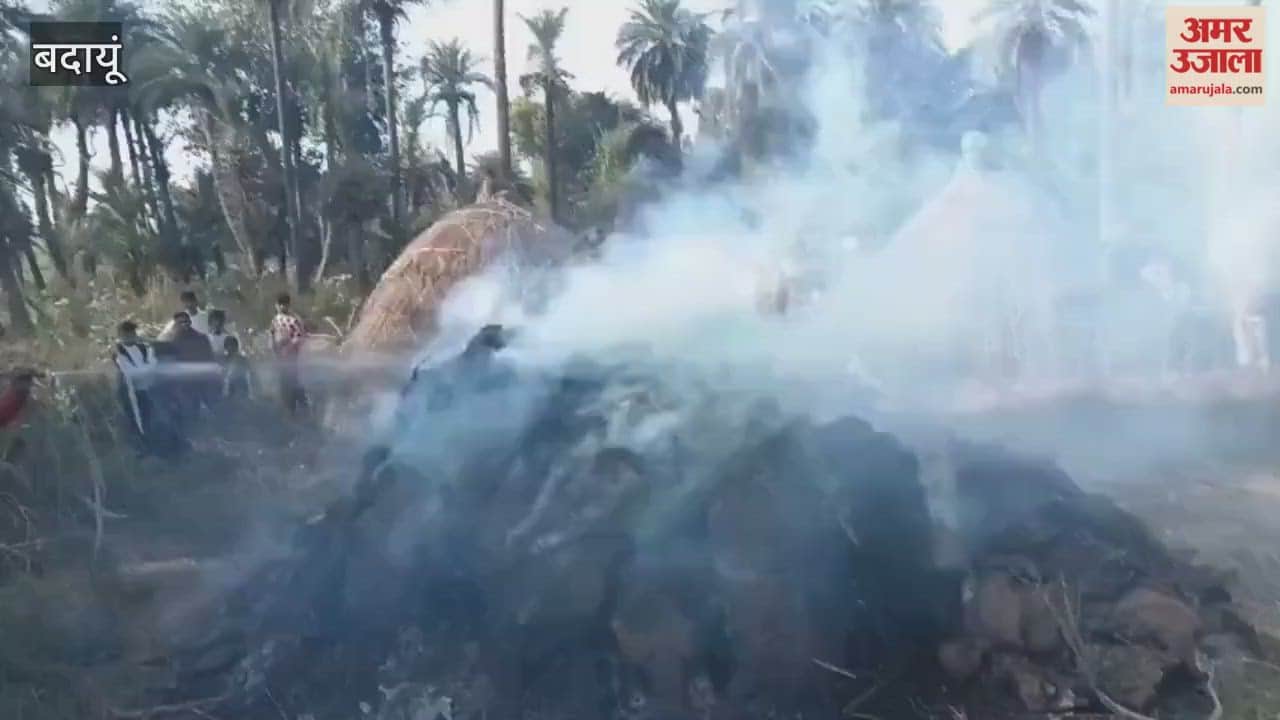 farmer's haystack caught fire in Budaun