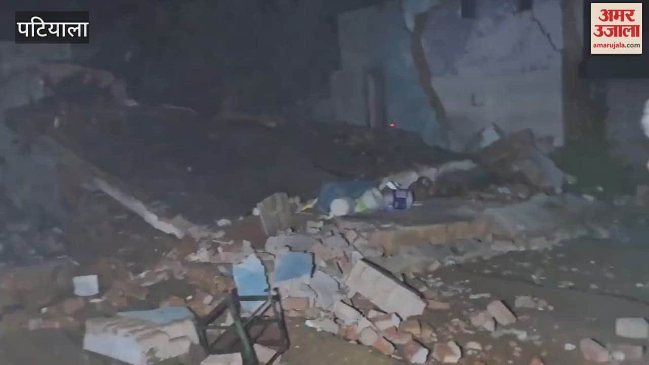 A huge explosion occurred after a cylinder caught fire at a gas agency in Nabha village.