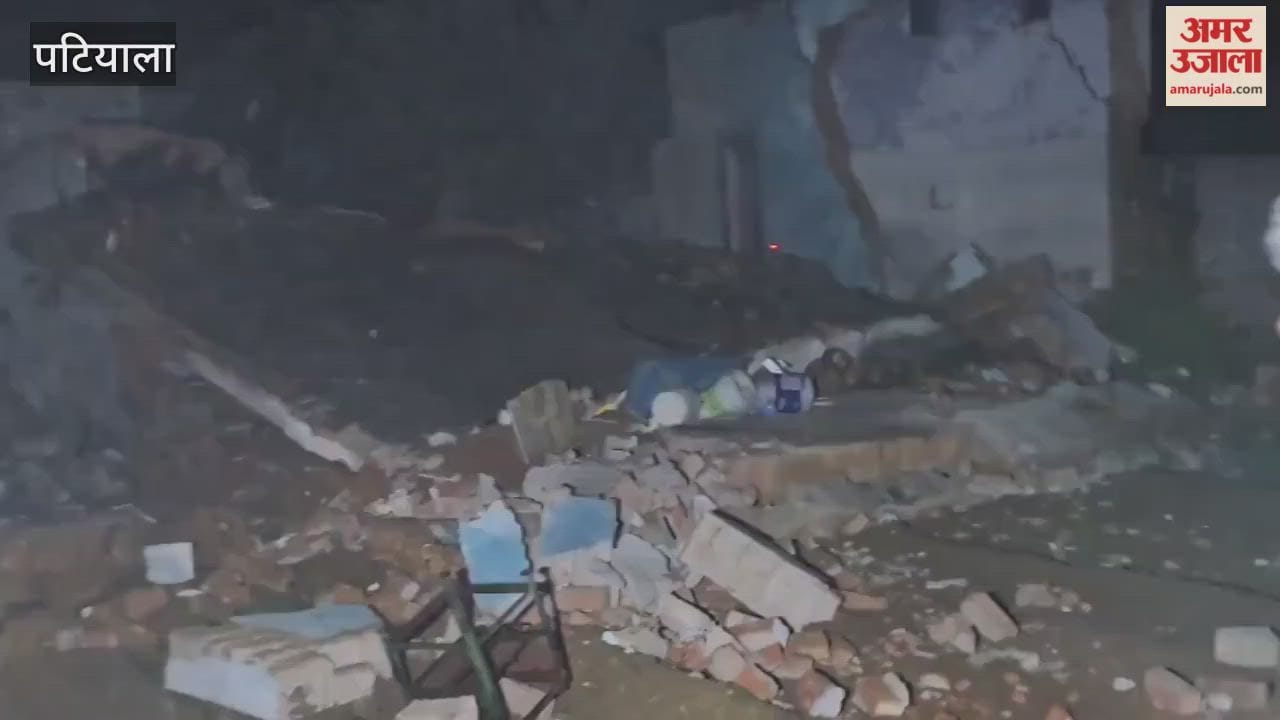 A huge explosion occurred after a cylinder caught fire at a gas agency in Nabha village.
