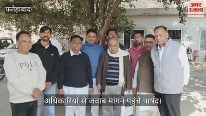 Councilors arrived to seek answers from officials regarding development works