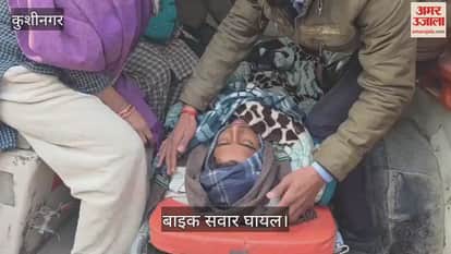 Two teenagers riding a bike were injured after being hit by a truck.