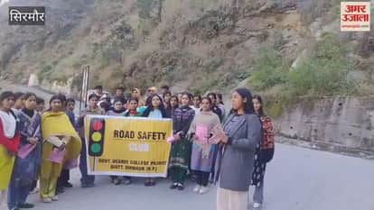 Sirmour Students held an awareness rally on road safety