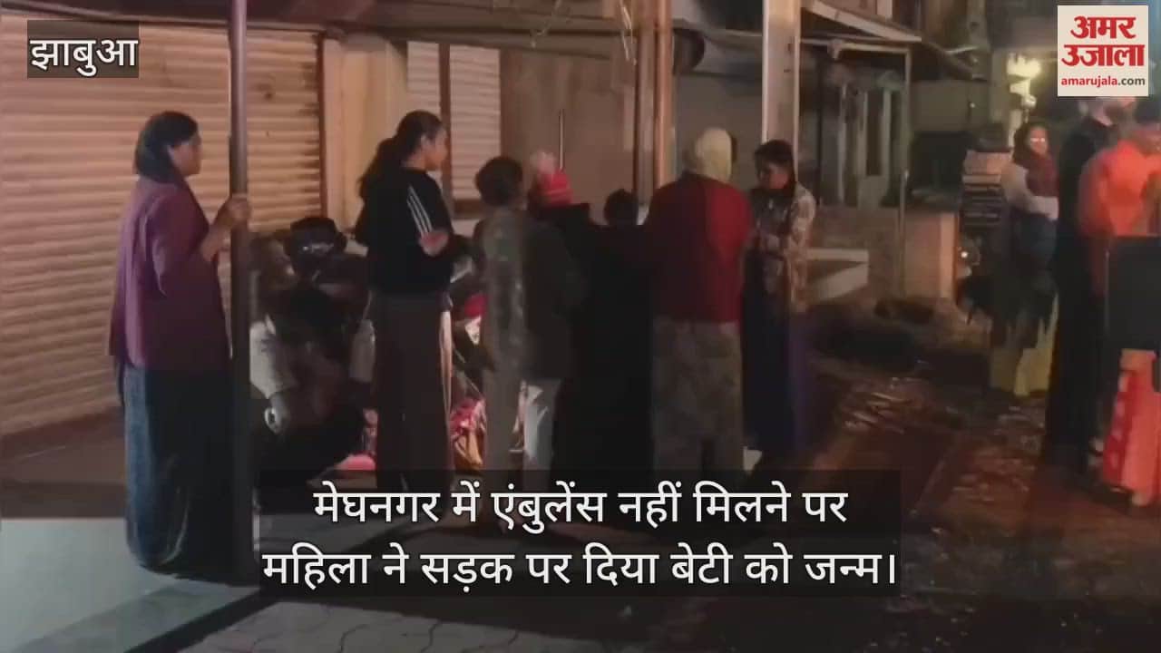 In Meghnagar, a woman gave birth to her daughter on the road after failing to get an ambulance