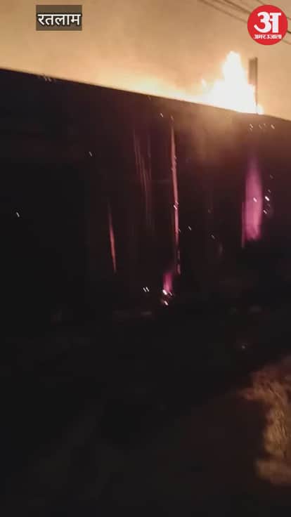 A massive fire broke out at midnight in a scrap warehouse located in a residential area