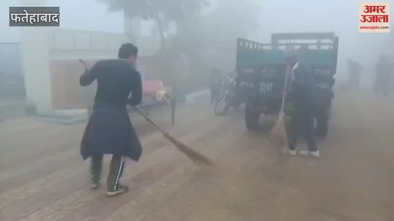In Fatehabad, the Herbal Park Fitness Group performed voluntary service at a cowshed.