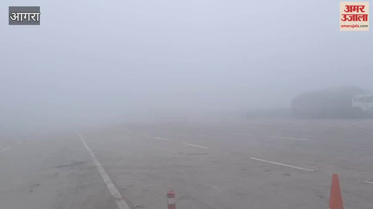 Dense Fog Brings Traffic to a Crawl in Agra
