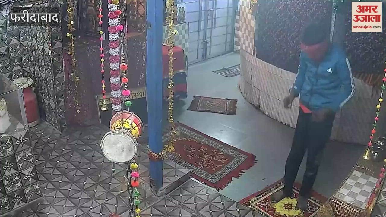 Thieves committed a robbery at the temple; the incident was captured on CCTV cameras.