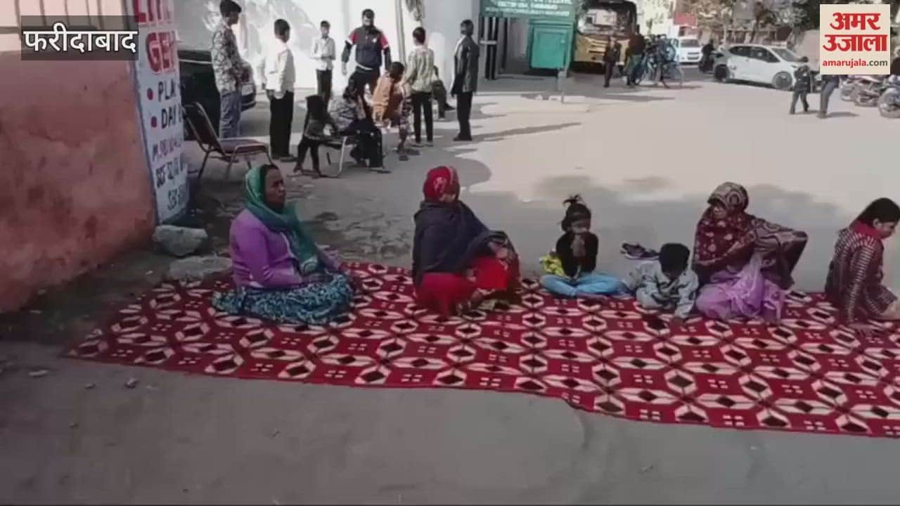 faridabad Family members block road after death of elderly woman