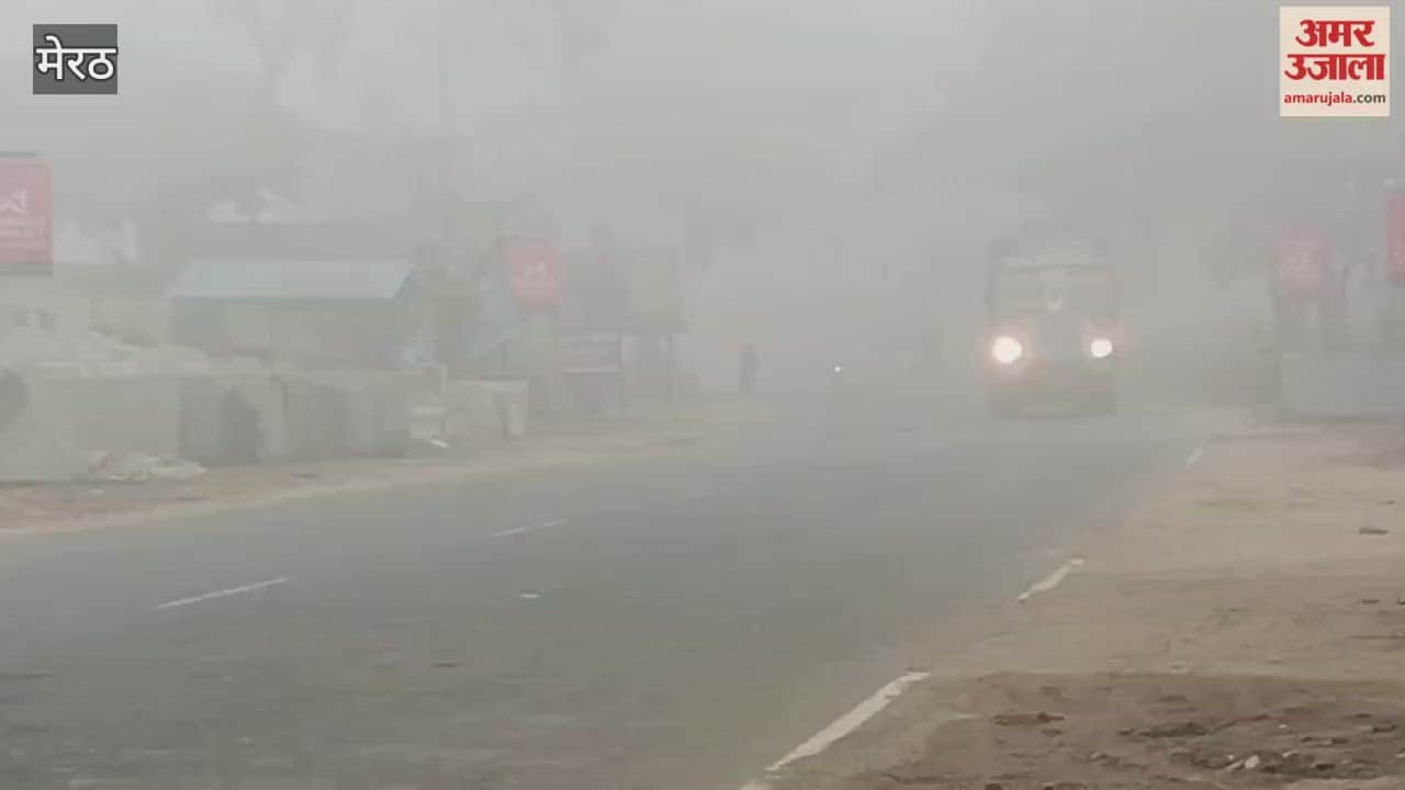 Meerut: The cold weather has gripped the city and surrounding rural areas; dense fog has covered Mawana since morning