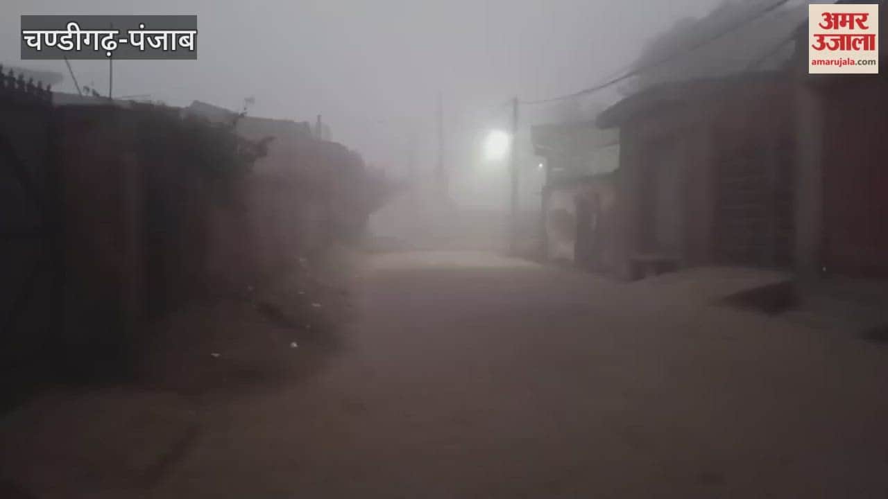 Moga is engulfed in dense fog.