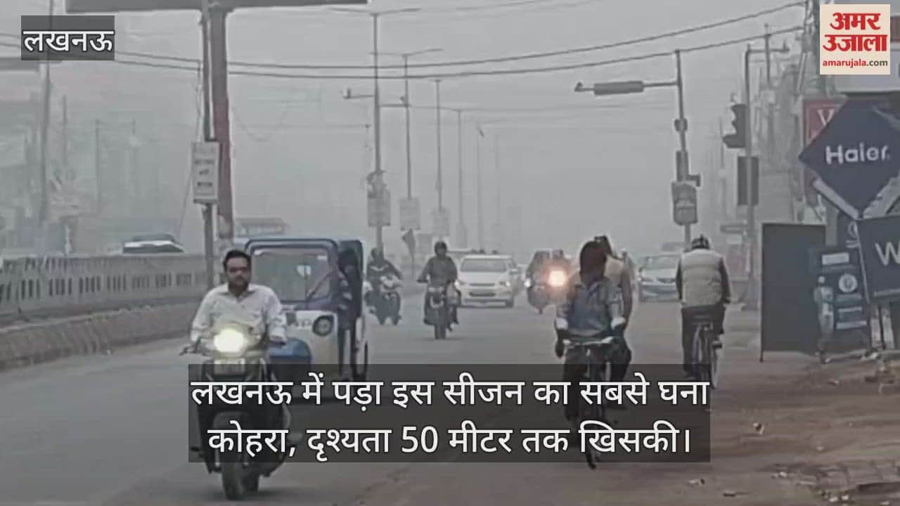 लखनऊ में पड़ा इस सीजन का सबसे घना कोहरा, दृश्यता 50 मीटर तक खिसकी