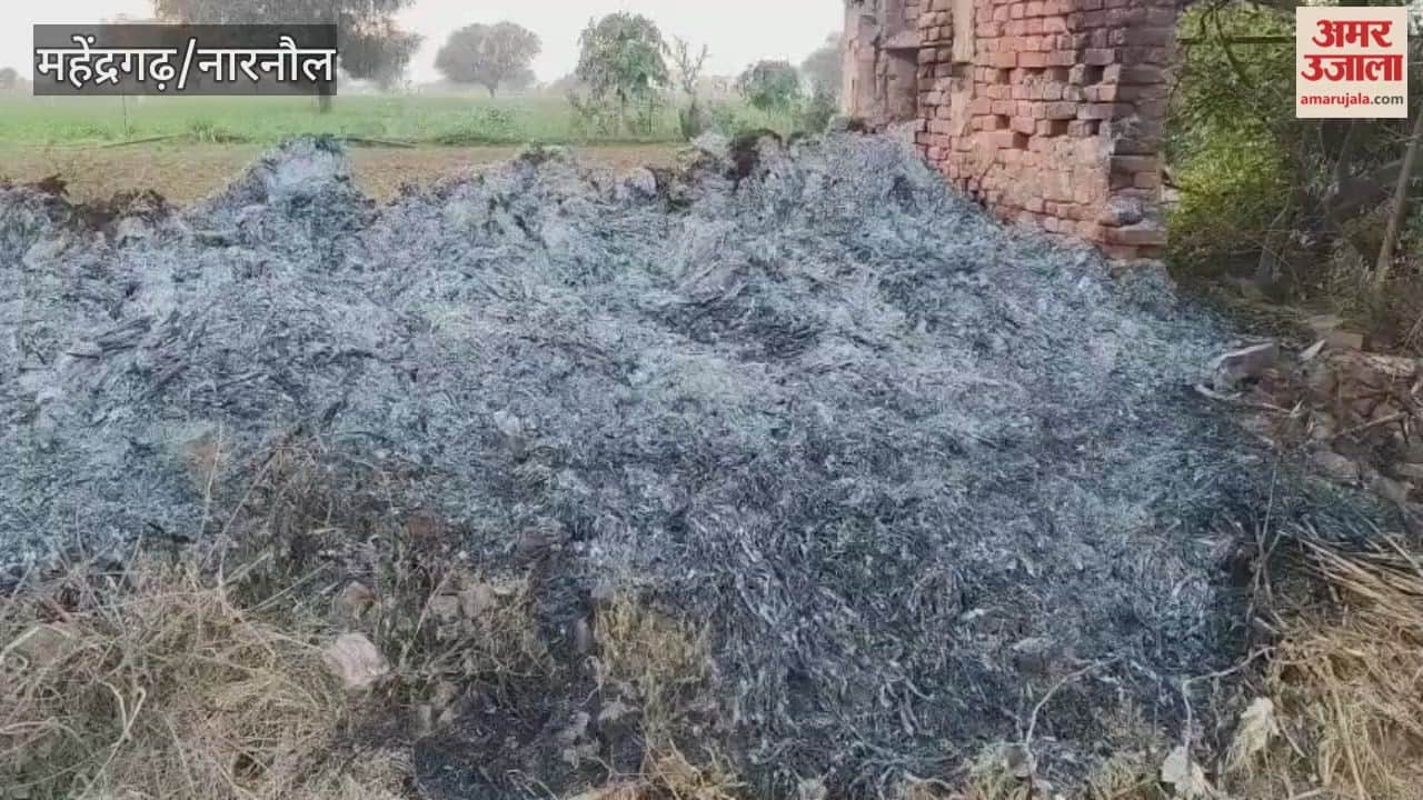 In Dochana village of Narnaul, 250 maunds of fodder were burnt to ashes; the farmer has demanded compensation from the administration.