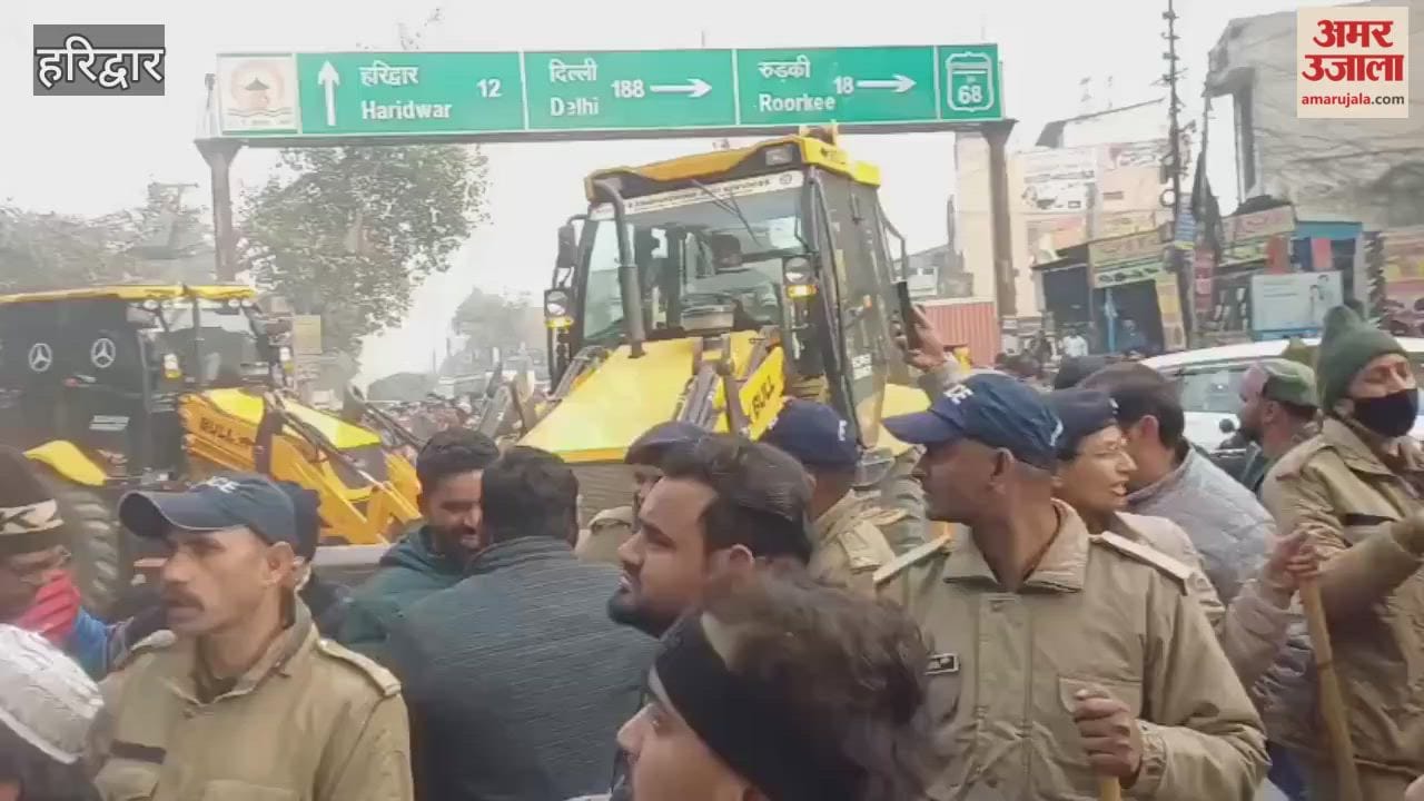 Bulldozers demolish encroachments on Uttar Pradesh Irrigation Department land in Haridwar.