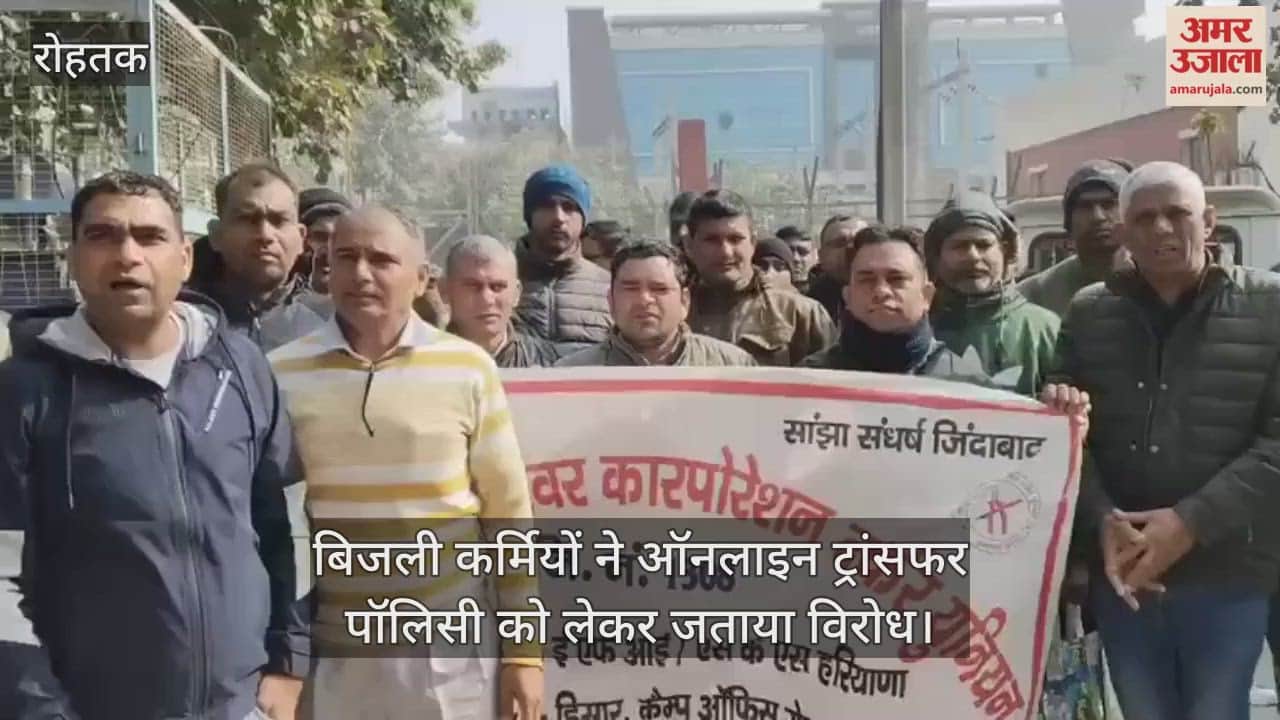 Electricity workers protested against the online transfer policy